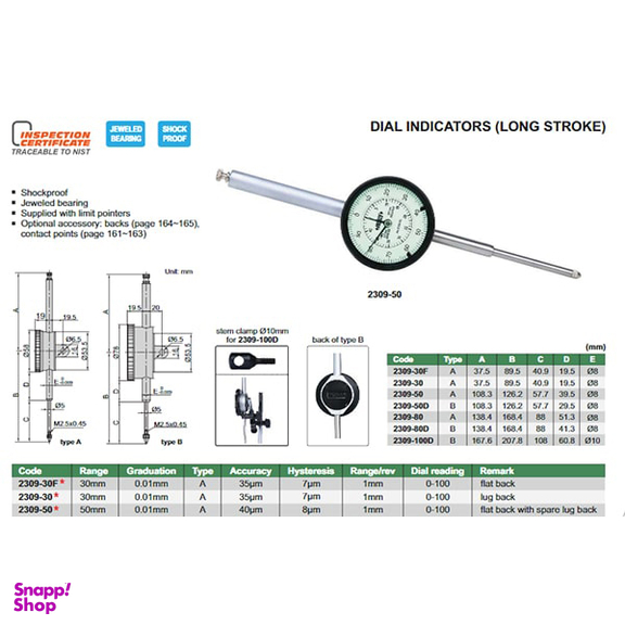 ساعت اندیکاتور اینسایز (Insize) مدل 50-2309