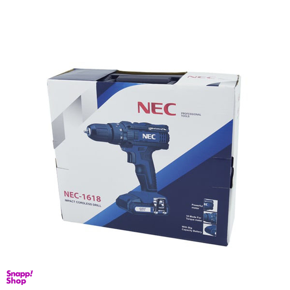 دریل شارژی چکشی ان ای سی (NEC) مدل 1618 باتری لیتیوم 18 ولت