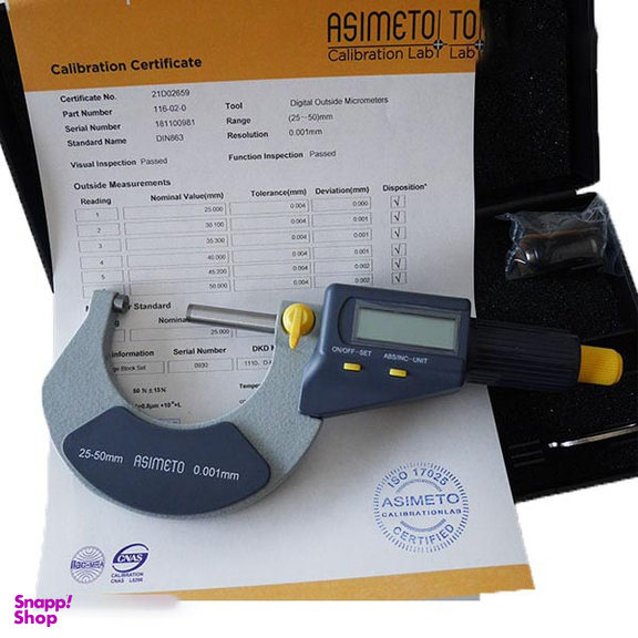 میکرومتر دیجیتال خارج سنج آسیمتو (Asimeto) مدل 0-02-116 سایز 50-25 میلی متر