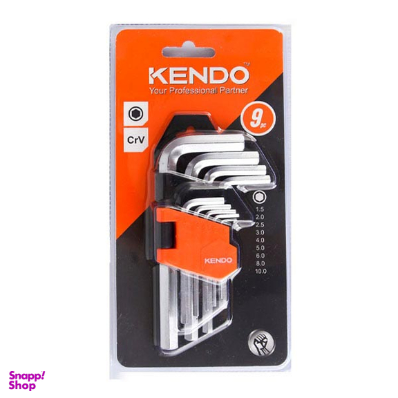 آچار آلن شش گوش کارتی کوتاه کندو (Kendo) مدل 20731 مجموعه 9 عددی