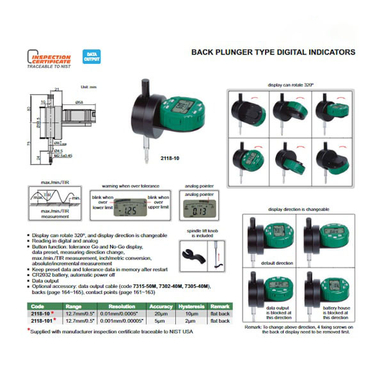 ساعت اندیکاتور دیجیتال اینسایز (Insize) مدل 10-2118