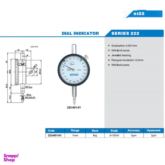 ساعت اندیکاتور آکاد (Accud) مدل 01-001-222