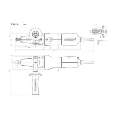 فرز انگشتی گلو بلند متابو (Metabo) مدل GE950GPlus