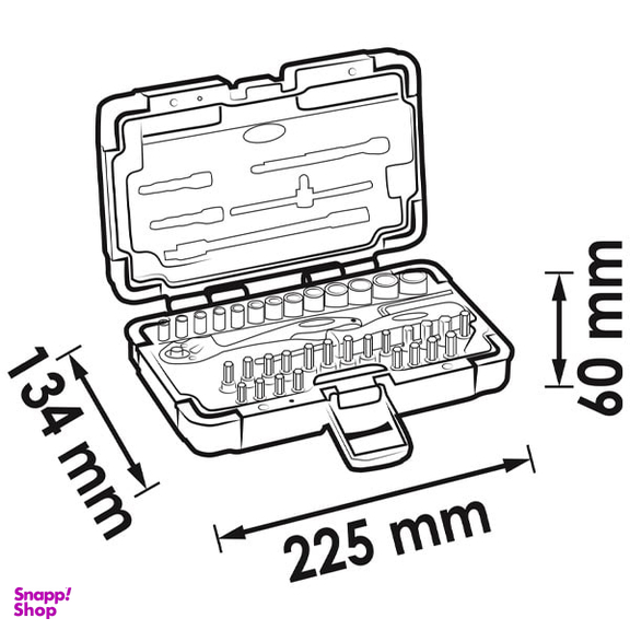 جعبه بکس 1.4 اینچ ویگور (Vigor) مدل V2414N مجموعه 46 عددی