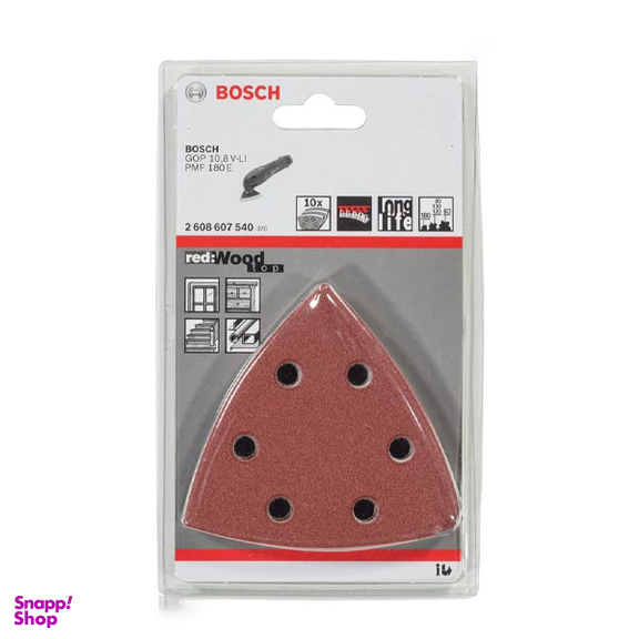 سنباده سه گوش بوش (Bosch) سایز 93x93 میلی متر بسته 10 عددی