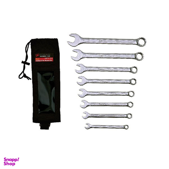 آچار یک سر رینگ یک سر تخت توسن (Tosan) مدل T101-S8 مجموعه 8 عددی