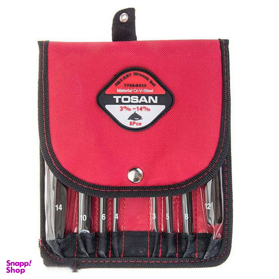 آچار آلن شش گوش کوتاه توسن (Tosan) مدل T726-B314 مجموعه 8 عددی