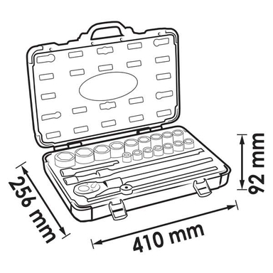 جعبه بکس 1.2 اینچ ویگور (Vigor) مدل V2460N مجموعه 25 عددی