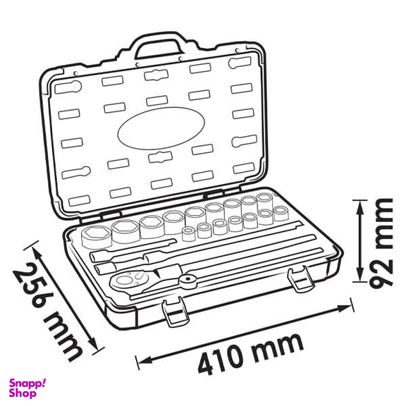 جعبه بکس 1.2 اینچ ویگور (Vigor) مدل V2460N مجموعه 25 عددی