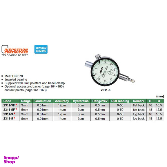 ساعت اندیکاتور اینسایز (Insize) مدل 5-2311