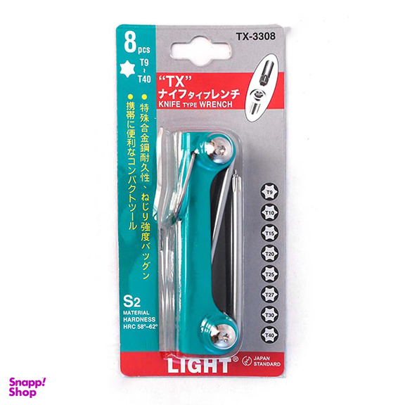 آچار آلن ستاره ای چاقویی لایت (Light) مدل TX-3308 مجموعه 8 عددی