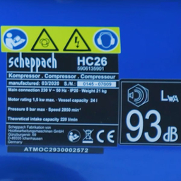 کمپرسور هوا شپخ (Scheppach) مدل HC26 حجم 24 لیتر