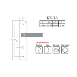 دستگیره پلاک آپارتمانی دلتا (Delta) مدل A-121