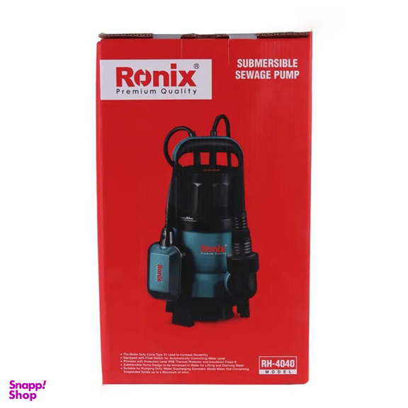 پمپ لجن کش تک فاز 1 اسب بخار رونیکس (Ronix) مدل RH-4040