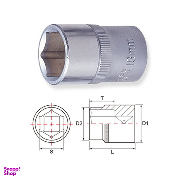 بکس تکی 3.8 اینچ کوتاه 6 گوش جانزوی (Jonnesway) مدل S04H3