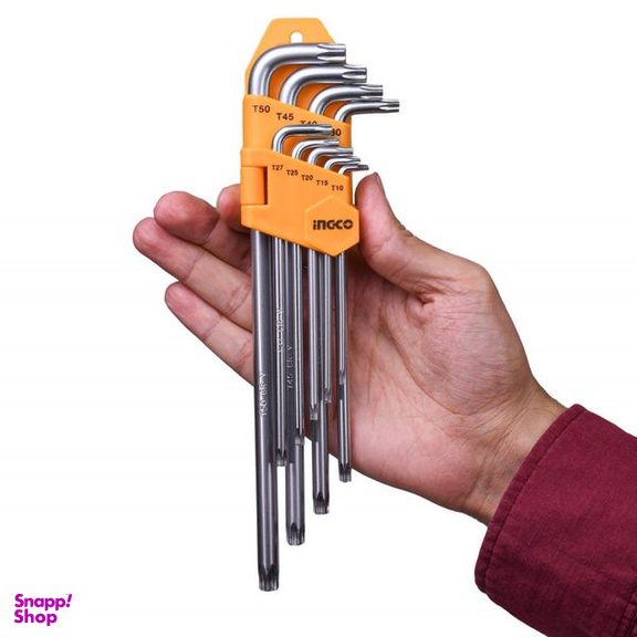 آچار آلن ستاره ای اینکو (Ingco) مدل H-H-K-13092 مجموعه 9 عددی