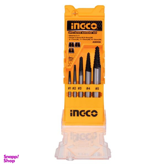 قلاویز چپ گرد اینکو (Ingco) مدل A-S-E-008 مجموعه 5 عددی