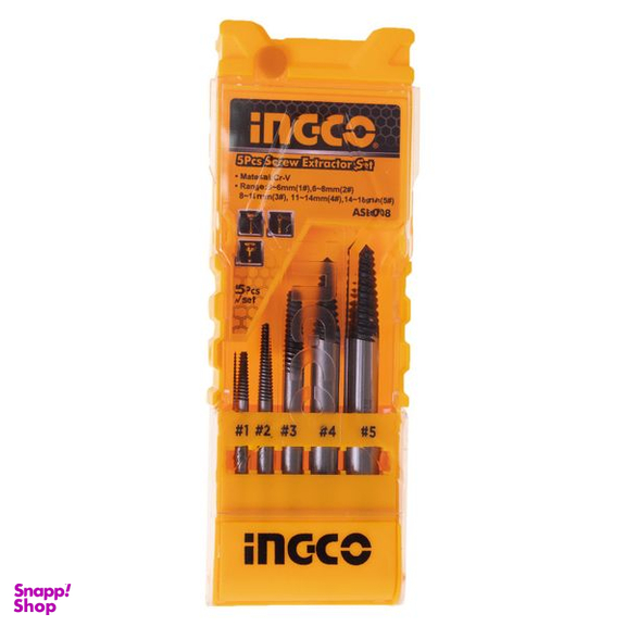 قلاویز چپ گرد اینکو (Ingco) مدل A-S-E-008 مجموعه 5 عددی