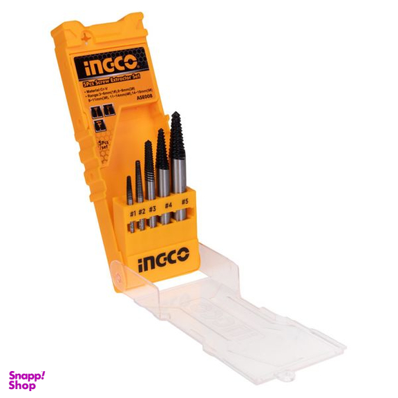 قلاویز چپ گرد اینکو (Ingco) مدل A-S-E-008 مجموعه 5 عددی