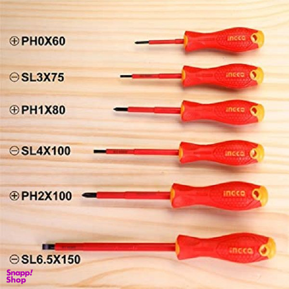 پیچ گوشتی اینکو (Ingco) مدل HKISD-0608 مجموعه 6 عددی