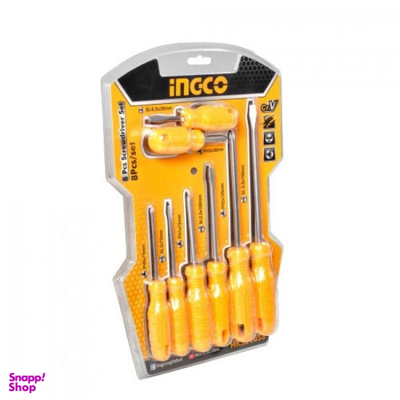 پیچ گوشتی اینکو (Ingco) مدل HK-SD-0858 مجموعه 8 عددی