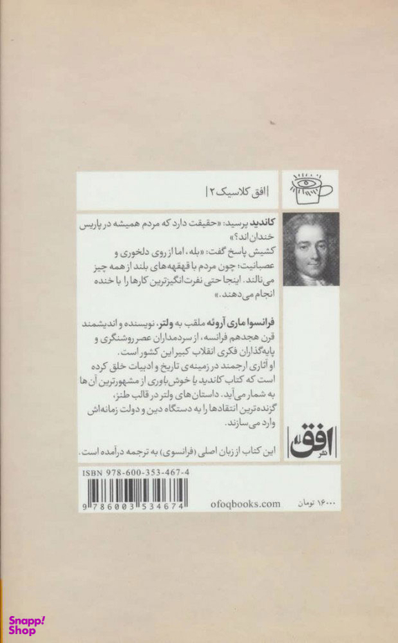 کتاب کاندید یا خوش باوری اثر ولتر نشر افق