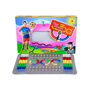 اسباب بازی سبک خمیده جدید بسته 102تکه پلی مگنت (Play Magnet)