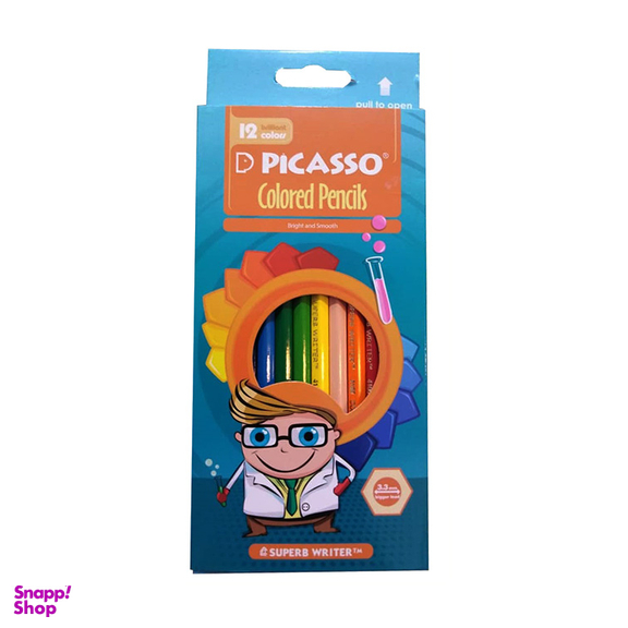مداد رنگی 12 رنگ پیکاسو (Picasso) جعبه مقوایی