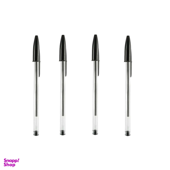 خودکار بیک (Bic) سری 1.0 مدل کریستال بسته 4 عددی مشکی
