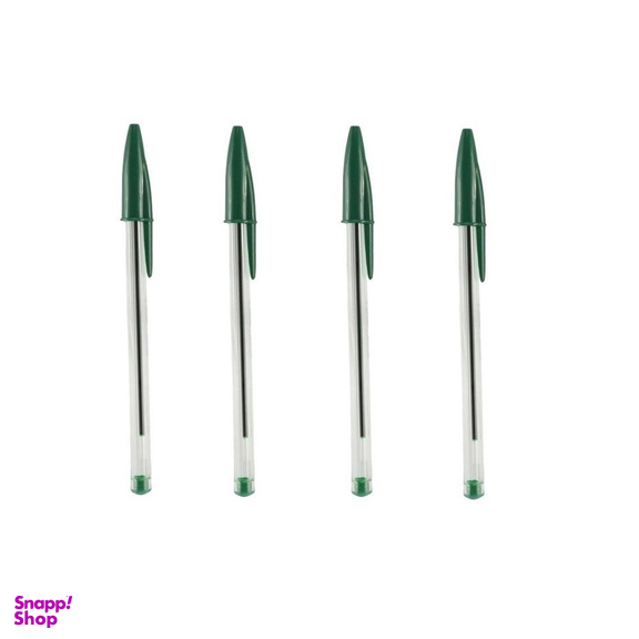 خودکار بیک (Bic) سری 1.0 مدل کریستال بسته 4 عددی سبز