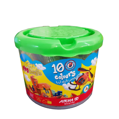 خمیر بازی سطلی 10 رنگ آریا (Arya) کد 1068