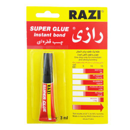 چسب قطره ای رازی بی رنگ حجم 3 میلی لیتر