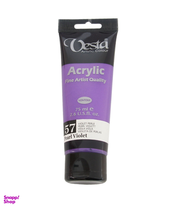 رنگ اکرلیک وستا (Vesta) شماره 57 رنگ بنفش متالیک حجم 75 میلی لیتر