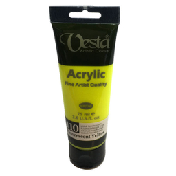 رنگ اکرلیک وستا (Vesta) شماره 110 رنگ زرد فلورسنت حجم 75 میلی لیتر