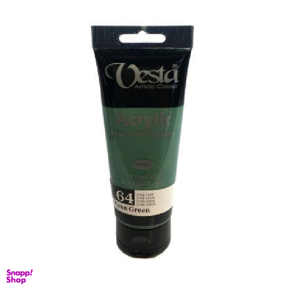 رنگ اکرلیک وستا (Vesta) شماره 64 رنگ سبز متالیک حجم 75 میلی لیتر
