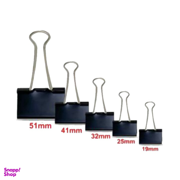 گیره دوبل رنگ مشکی سایز 25 میلی متر