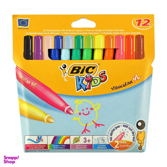 ماژیک ایکس لارج بیک (Bic) مدل 12 رنگ
