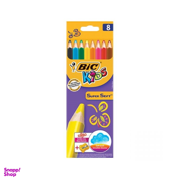مداد رنگ ی سوپر سافت بیک (Bic) مدل 8 رنگ