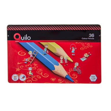 مداد رنگ ی کویلو (Quilo) مدل جعبه فلزی 36 رنگ