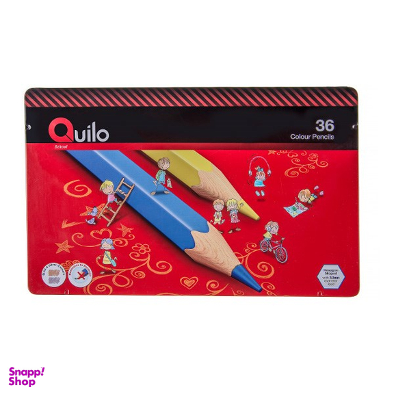 مداد رنگ ی کویلو (Quilo) مدل جعبه فلزی 36 رنگ