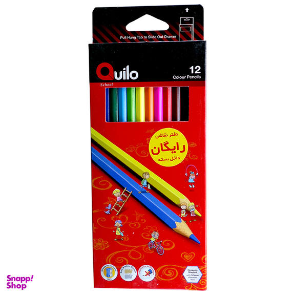مداد رنگ ی کویلو (Quilo) مدل جعبه مقوایی 12 رنگ