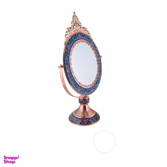 آینه گرد بزرگ تاج دار مس و پرداز آقاجانی (Aghajani)