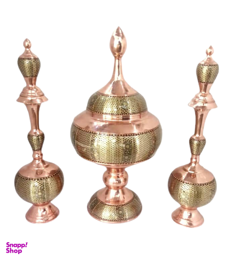 ست شکلات خوری و گلاب پاش مس و خاتم کادوی ایرانی (Kadoirani)