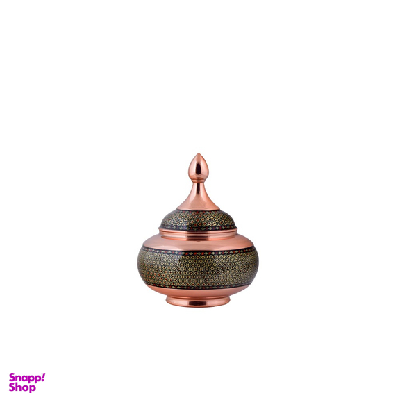 قندان بزرگ مس و خاتم آقاجانی (Aghajani)