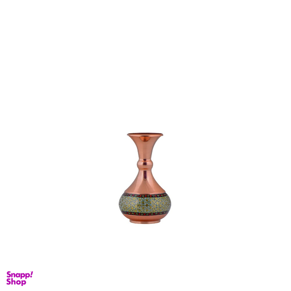 گلدان شلغمی 15 مس و خاتم آقاجانی (Aghajani)