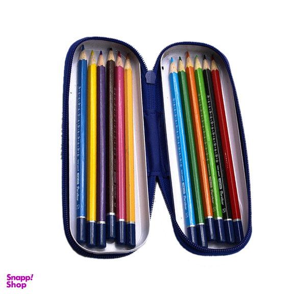 مداد رنگ ی پارسیکار (Parsikar) مدل 990-12-1 جعبه زیپی با اقلام اضافه بسته 12 رنگ