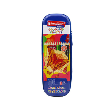 مداد رنگ ی پارسیکار (Parsikar) مدل 990-12-3 جعبه زیپی با اقلام اضافه بسته 12 رنگ