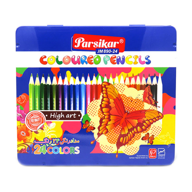 مداد رنگ ی پارسیکار (Parsikar) مدل 890-24-2 جعبه فلزی بسته 24 عددی