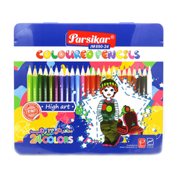 مداد رنگ ی پارسیکار (Parsikar) مدل 890-24-3 جعبه فلزی بسته 24 عددی