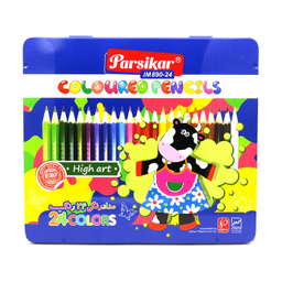 مداد رنگ ی پارسیکار (Parsikar) مدل 890-24-4 جعبه فلزی بسته 24 عددی